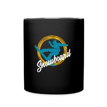 Snowboard Snow Winter Sports Gift Board Cold - Full Colour Mug - black - Front