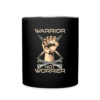 Warriors Fist Not Worrier Gift Idea - Full Colour Mug - black - Front