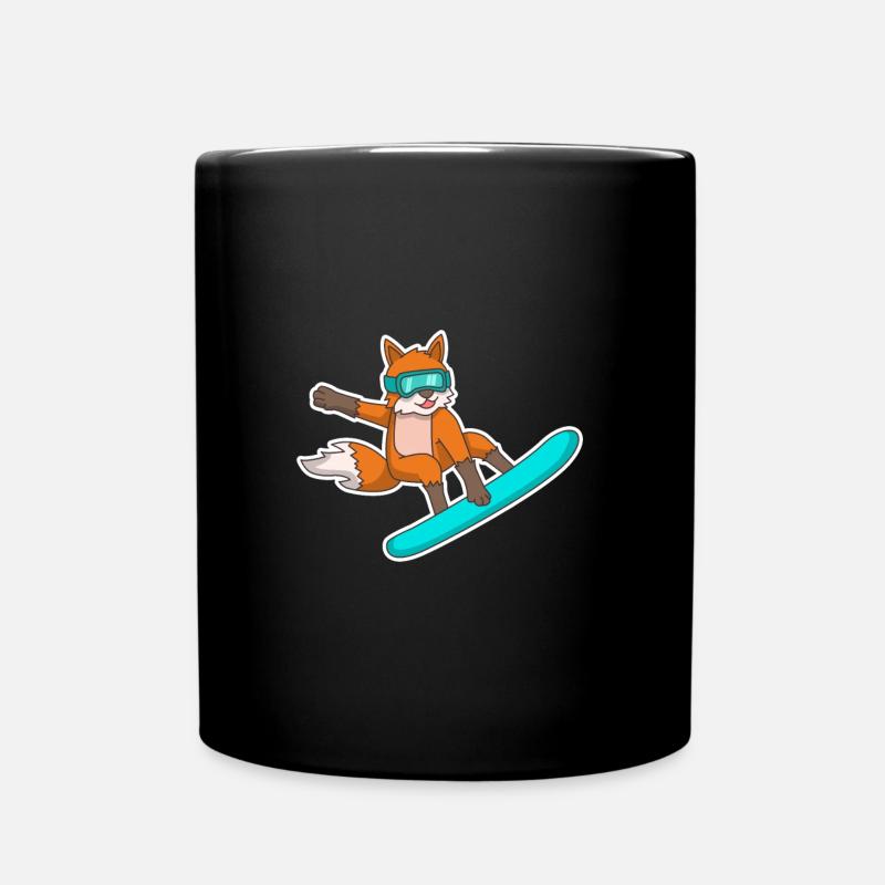 Fuchs Snowboard Geschenk Snowboarder - Tasse einfarbig - Schwarz