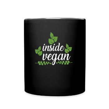 Vegan Shirt · Inside Vegan · Veggie Gift - Full Colour Mug - black - Front