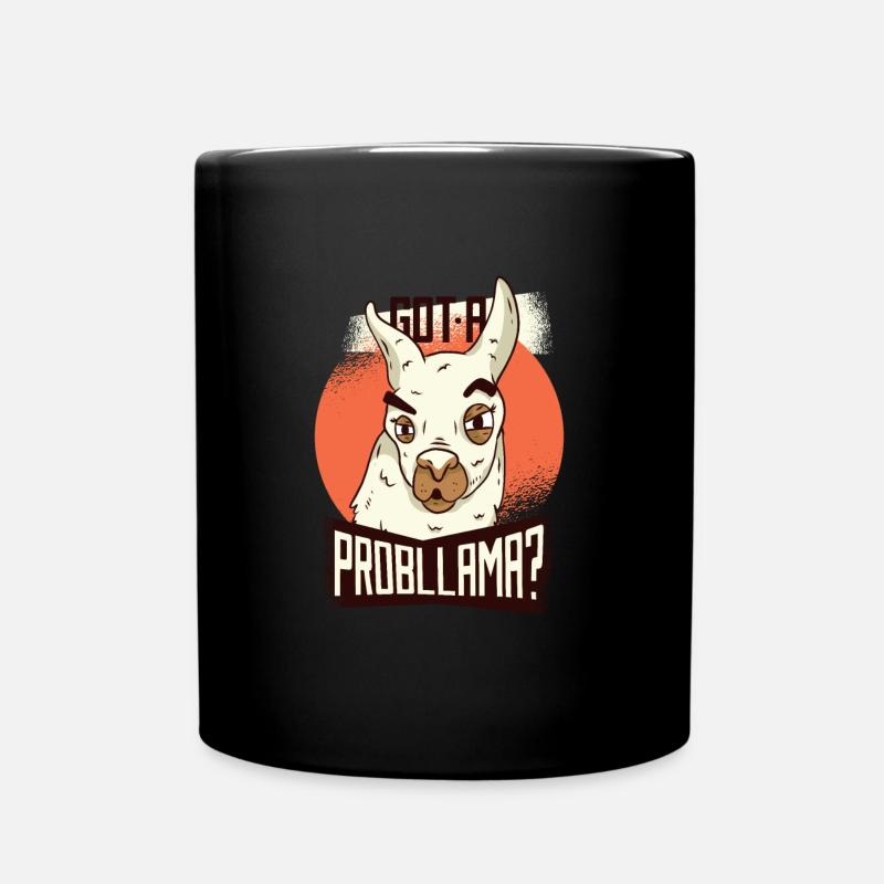 Lama Peru alpaca - Full Colour Mug - black