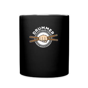 Schlagzeug Geschenk Schlagzeugspieler Percussion - Tasse einfarbig - Schwarz - Vorne