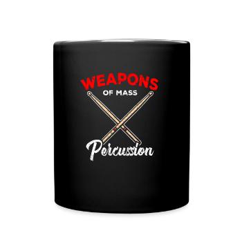 Schlagzeug Geschenk Schlagzeugspieler Percussion - Tasse einfarbig - Schwarz - Vorne