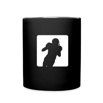 Spieler läuft American Football Design - Tasse einfarbig - Schwarz - Vorne