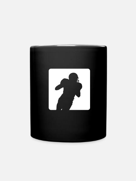 Spieler läuft American Football Design - Tasse einfarbig - Schwarz