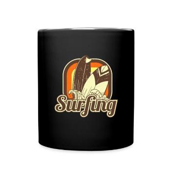 surf surf en mer - Mug uni - noir - Devant