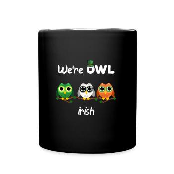 St Patrick's Day Owls Owls Owls Ireland - Full Colour Mug - black - Front