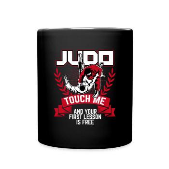 judo lustiger Spruch - Tasse einfarbig - Schwarz - Vorne
