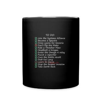 Bestellen Sie die Shepards-To-Do-Liste - Tasse einfarbig - Schwarz - Vorne