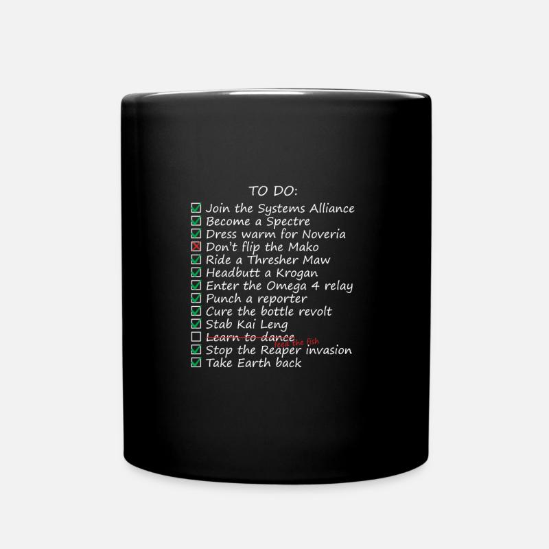 Commander Shepards To-Do List - Mug uni - noir