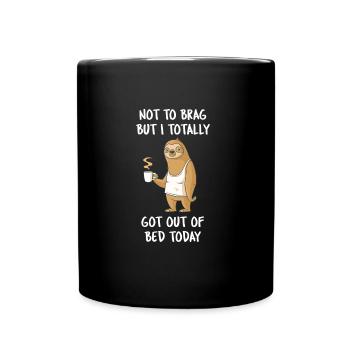 Sloth Sloth Gift Funny Team Lazy Pajama - Full Colour Mug - black - Front