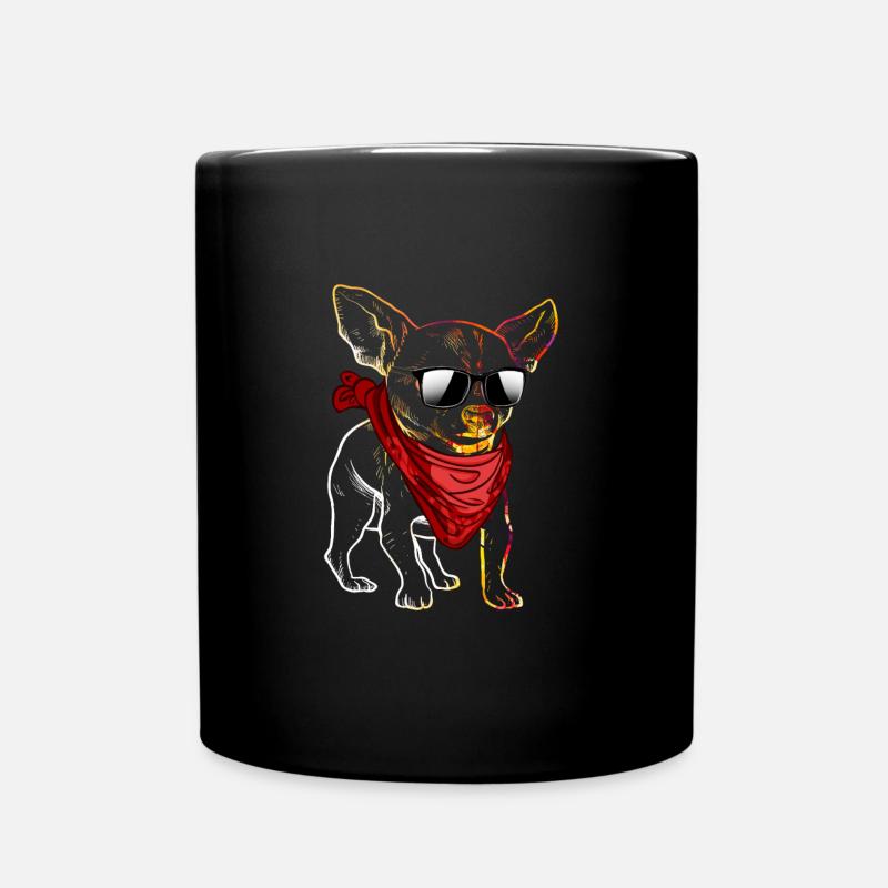 Cooler Chihuahua mit Sonnenbrille - Tasse einfarbig - Schwarz