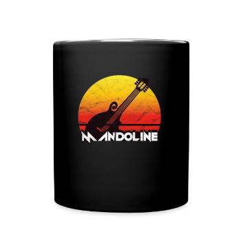 MANDOLINE GUITAR SUNSET GIFT - Full Colour Mug - black - Front