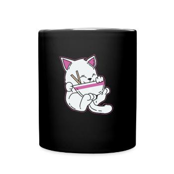 Japan Anime T-Shirt Geschenk Manga Katzen pop - Tasse einfarbig - Schwarz - Vorne
