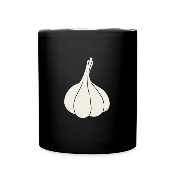 Knoblauchzehe - Tasse einfarbig - Schwarz - Vorne