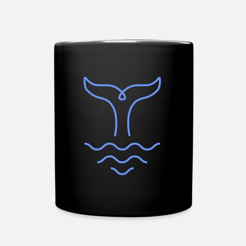 Wal Blauwal Buckelwal Pottwal Finnwal Geschenk - Tasse einfarbig - Schwarz