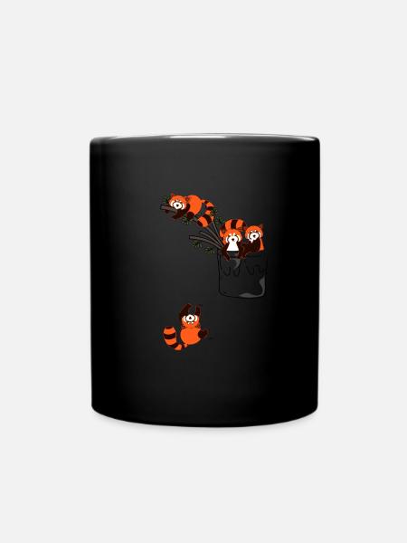 roter panda - Tasse einfarbig - Schwarz
