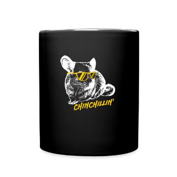 Chinchilla chillen Tier Hamster Geschenk - Tasse einfarbig - Schwarz - Vorne