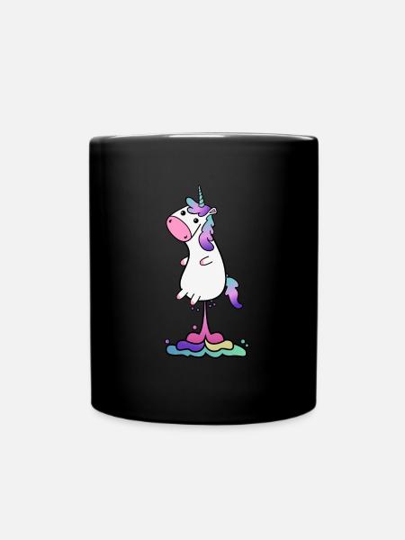 licornes drôles furtzende - Mug uni - noir
