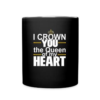 QUEEN OF MY HEART GIFT FOR VALENTINE´S DAY HIM HER - Tasse einfarbig - Schwarz - Vorne