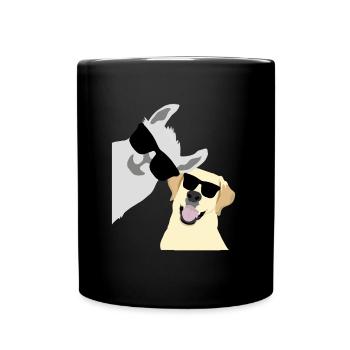 Lama Alpaca Labrador Golden Retriever - Full Colour Mug - black - Front