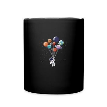 planet balloon - Tasse einfarbig - Schwarz - Vorne