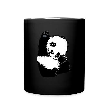 Panda Pandas Geschenk Panda Safari - Tasse einfarbig - Schwarz - Vorne