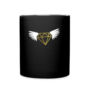 Diamant Flügel Engelsdiamant Schatz Frau Geschenk - Tasse einfarbig - Schwarz - Vorne