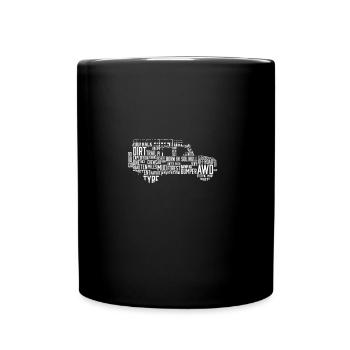 Britische Allrad Geländewagen Ikone - Wortwolke - Tasse einfarbig - Schwarz - Vorne
