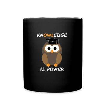 Eule Owl - Tasse einfarbig - Schwarz - Vorne