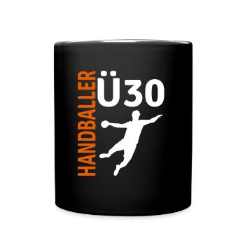 30 geburtstag geschenk handball ü30 Kreisläufer - Tasse einfarbig - Schwarz - Vorne