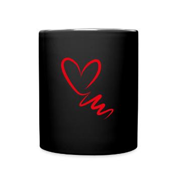 Heart in red - Full Colour Mug - black - Front
