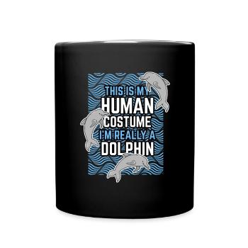 Idée cadeau dauphin - Mug uni - noir - Devant