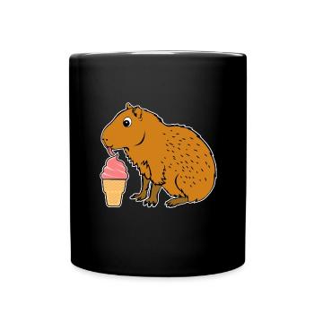 Capybara Eiscreme - Tasse einfarbig - Schwarz - Vorne