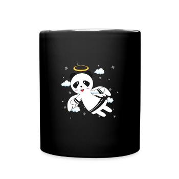 Panda Engel - Tasse einfarbig - Schwarz - Vorne