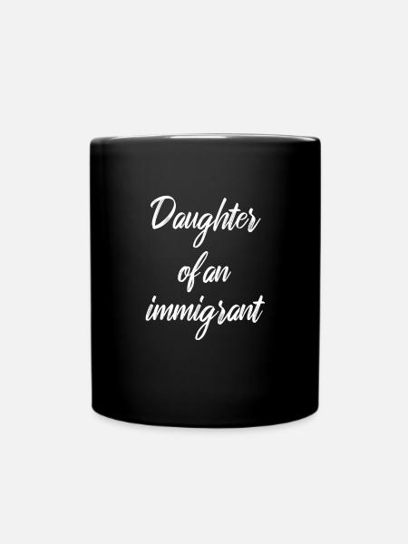 Refugees Immigrant Refugees Welcome - Full Colour Mug - black