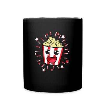 Lustige Popcorn Tüte Kino Film Mais Geschenkidee - Tasse einfarbig - Schwarz - Vorne