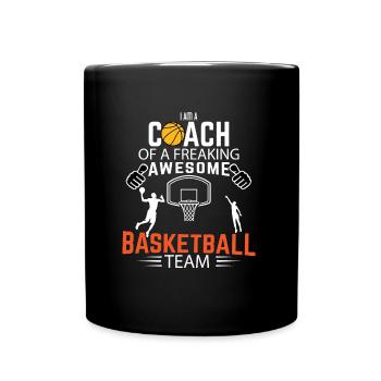 I AM A COACH OF A FREAKING AWESOME BASKETBALL TEAM - Tasse einfarbig - Schwarz - Vorne