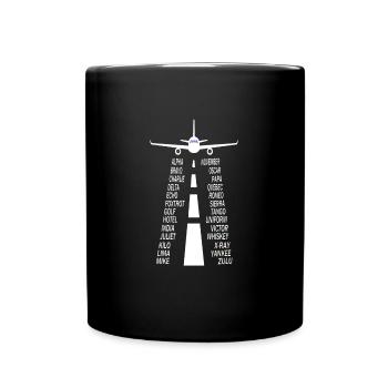 Pilote alphabet pilote avion - Mug uni - noir - Devant