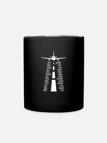 Pilote alphabet pilote avion - Mug uni - noir