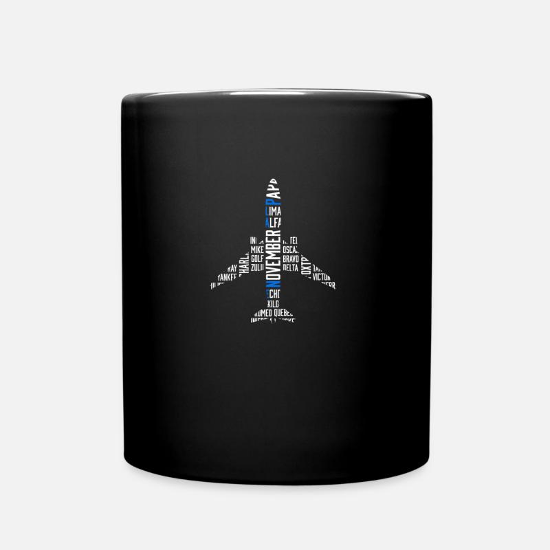 Aviation Aviation De l’Aviation Alphabet - Idée cadeau - Mug uni - noir