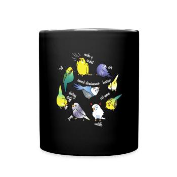 Perroquet canari perruche - Mug uni - noir - Devant