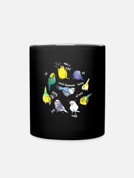 Budgerigar canary parrot - Full Colour Mug - black