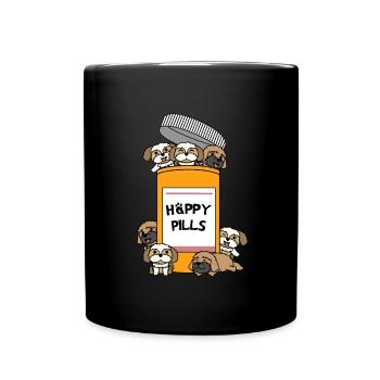 Shih Tzu - Tasse einfarbig - Schwarz - Vorne