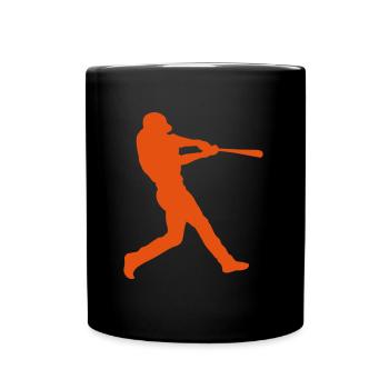 baseball batte frappe silhouette - Mug uni - noir - Devant