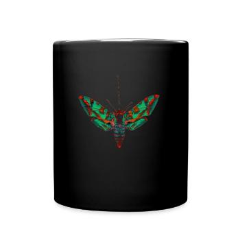 Psychedelische Motte - Tasse einfarbig - Schwarz - Vorne