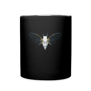 Cicada graphic pastel colors - Full Colour Mug - black - Front
