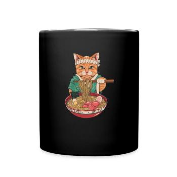 Ramen Kawaii Nouilles Maneki - Mug uni - noir - Devant