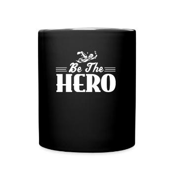 Schwimmsport Shirt · Be The Hero · Geschenk - Tasse einfarbig - Schwarz - Vorne