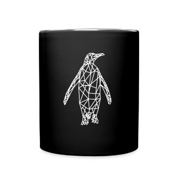 Pinguin geometrisch Geometrie Tier - Tasse einfarbig - Schwarz - Vorne